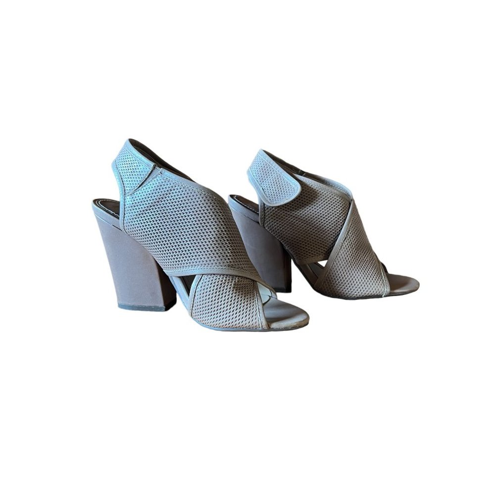 Nicole Shoes Womens Size 6.5M Beige Block Heel Peep Toe - Picture 4 of 8